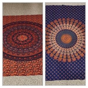 BUNDLE - Magical Thinking Medallion Tapestry + India Peacock Mandala Tapestry